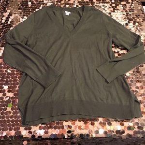 J. Crew v neck sweater olive green